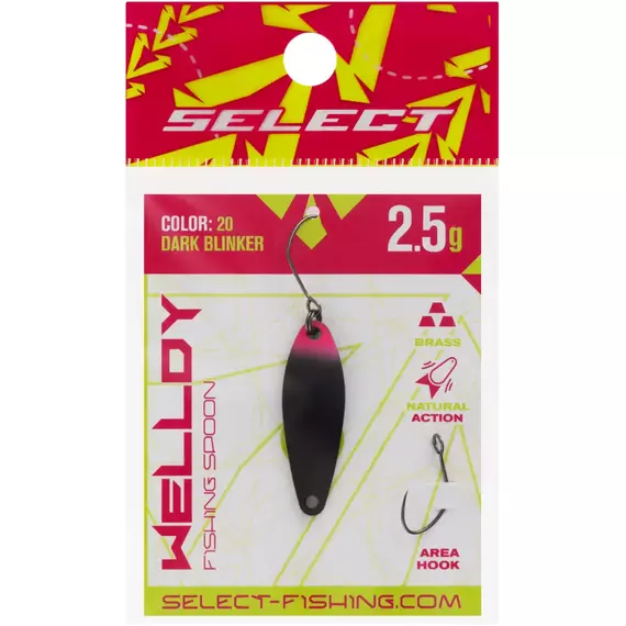 Блешня Select Welldy 2.5g 31mm #20 Dark Blinker, Вага блешні: 2.5, Колір блешні: #20 Dark Blinker, фото , изображение 2